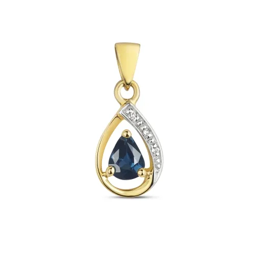 Diamond & Sapphire 0.41ct Pendant 9ct Gold